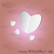 Paper Heart With Pink Background