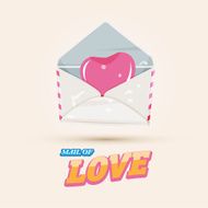 heart in letters envelope - vector