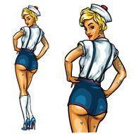 Pin Up Sailor Girl isolated N2