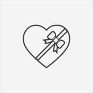 Gift box of heart tied with ribbon N2
