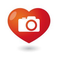 Heart with a photo camera icon