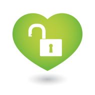 Heart icon with a lockpad
