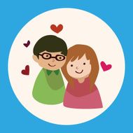 Valentine's day theme love couple elements vector