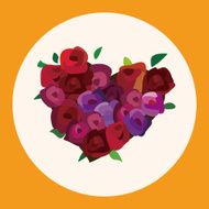 Valentine's day theme heart shaped flower elements vector