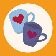 Valentine's day theme cup elements vector