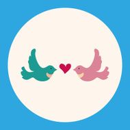 Valentine's Day lover bird flat icon elements background eps10