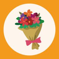 Bouquet of flowers flat icon elements background eps10