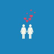 Gay lesbian hearts graphic