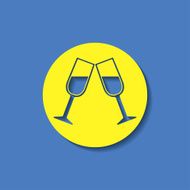 Two glasses of wine or champagne icon N11