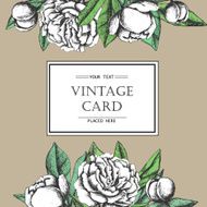 Vintage elegant card with peony flowers N2