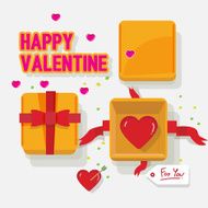 valentine box with heart - vector
