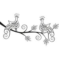 Two paradise birds sitting on a tree