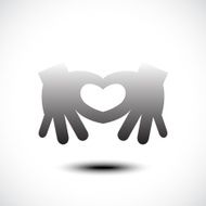 Hand make a heart icon