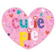 cutie pie heart shaped lettering design
