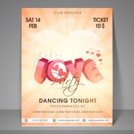 Valentines Day celebration party flyer or banner