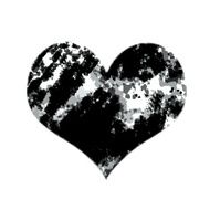 Heart painted in black