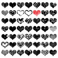 Hand drawn vector heart set N2