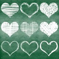 Hand drawn vector heart set N3