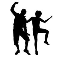 Vector silhouette of a couple N10