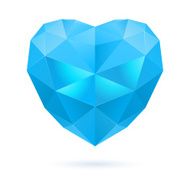 Blue polygon heart N2