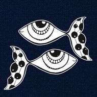 Doodle sticker of fishes Horoscope sing zodiac N2