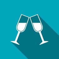 Two glasses of wine or champagne icon N12