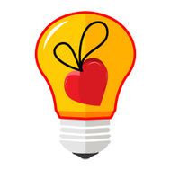 vector heart in a bulb