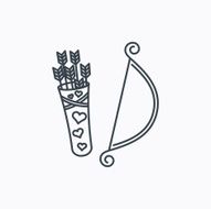 Amour arrows with bow icon Cupid love symbol N9