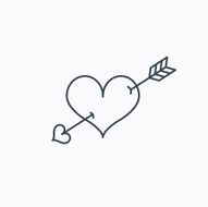Love heart icon Amour arrow sign N11