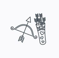 Amour arrows and bow icon Valentine weapon sign N6