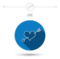 Love heart icon Amour arrow sign N12
