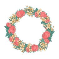 Watercolor flowers wreath N4