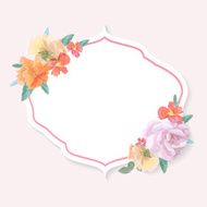 Vintage greeting card with colorful flowers Vector illustration
