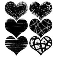 Vector hearts set Hand drawn