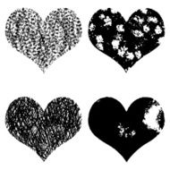 Vector hearts set Hand drawn N2