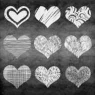 Hand drawn vector heart set N4