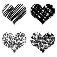 Vector hearts set Hand drawn N3
