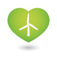 Heart icon with a wind generator