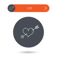 Love heart icon Amour arrow sign N13