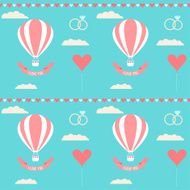 wedding seamless pattern background with cartoon romantic decorative isolated elements