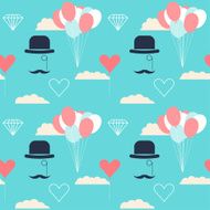 wedding seamless pattern background with cartoon romantic decorative isolated elements N2