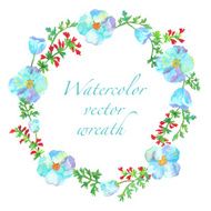 Vector watercolor floral wreath N3