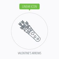 Cupid arrows icon Love weapon sign N12