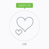 Love hearts icon Lovers sign N24