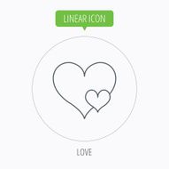 Love hearts icon Lovers sign N25