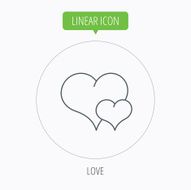 Love heart icon Couple romantic sign N14