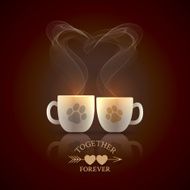 Two cream color cups
