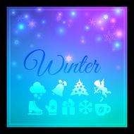 Set of colorful seasons backgound with icons