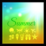 Set of colorful seasons backgound with icons N2