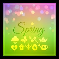 Set of colorful seasons backgound with icons N3